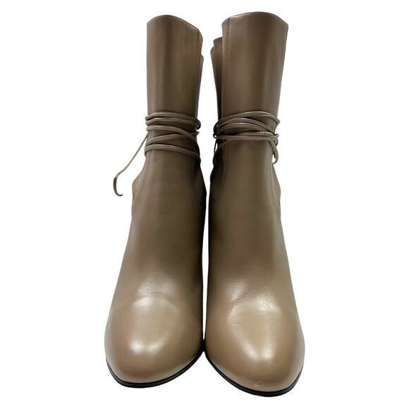 GUCCI Indya GG Pleated Accent Ankle Booties EU 39 US 9 Neutral Leather Heel Boot - Picture 2 of 12